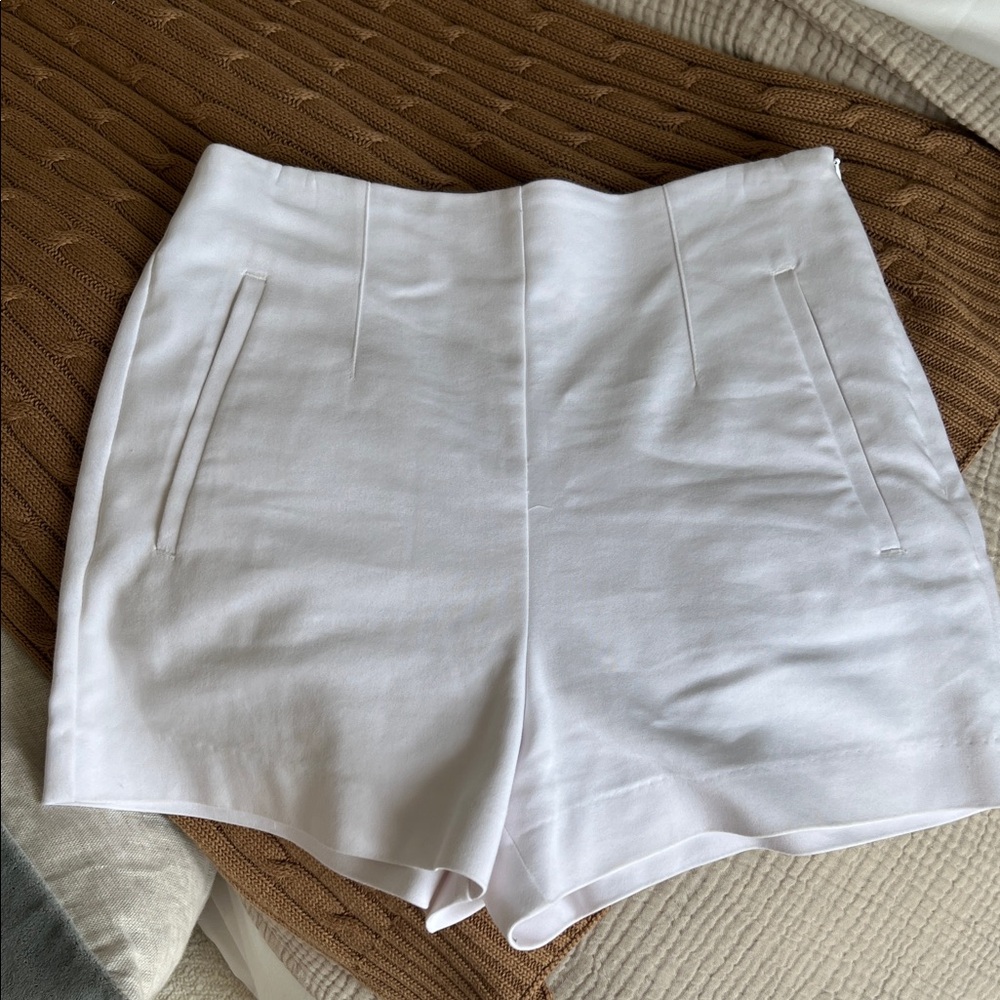 Zara high waisted white shorts